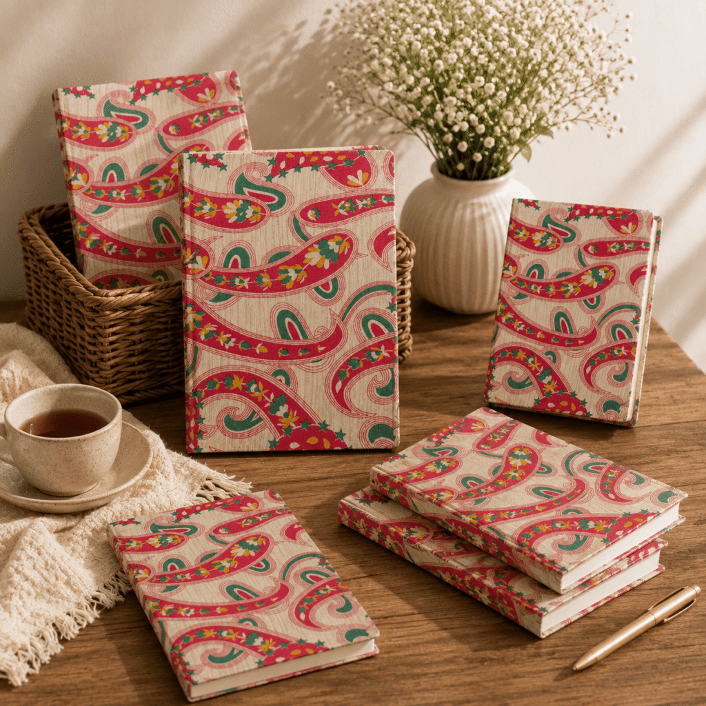 Pink Indian Block Print Cotton Journal