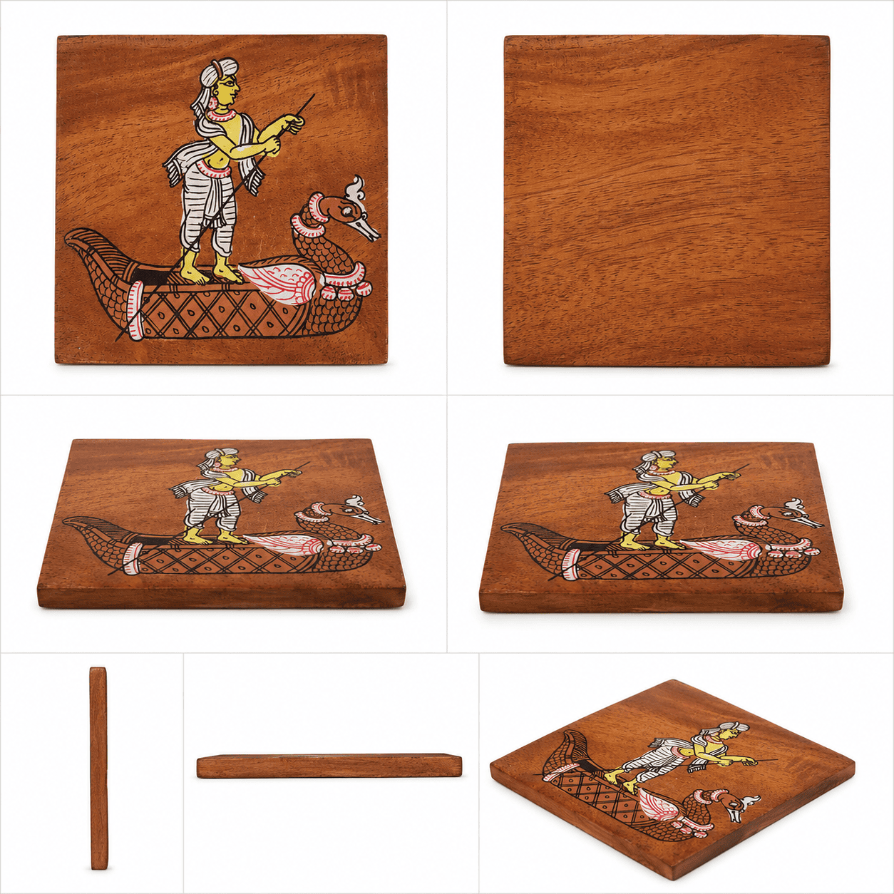 Mythological Wooden Tea Coaster Set - Image 3