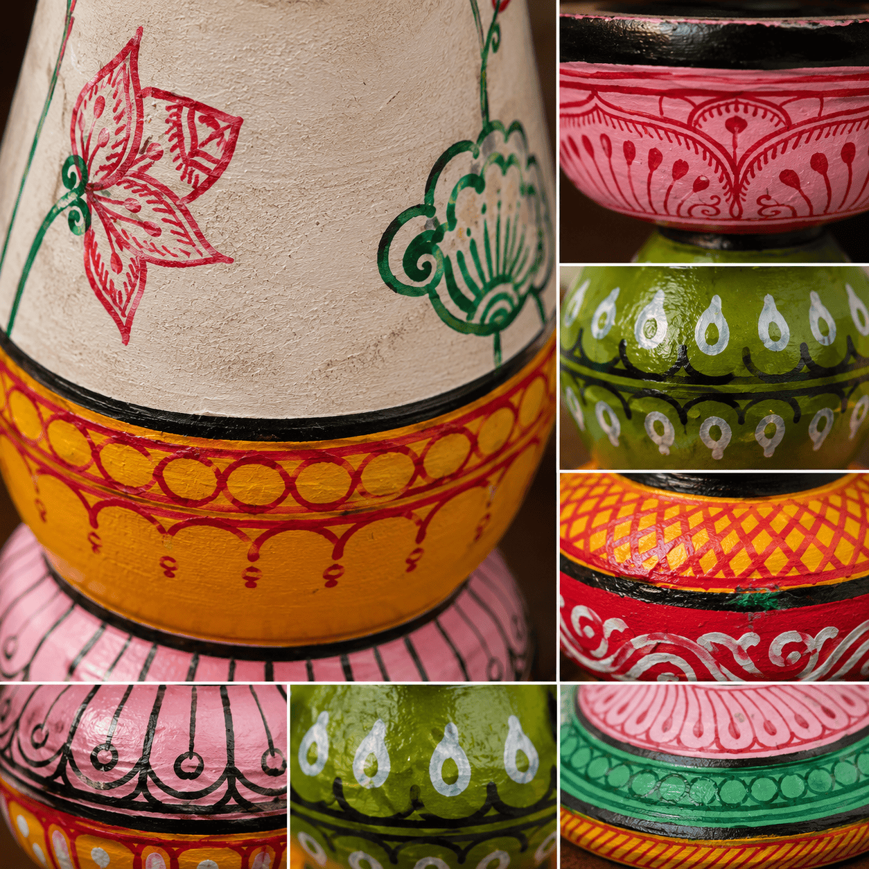 Pattachitra Handpainted Candle Stand Set - Image 3
