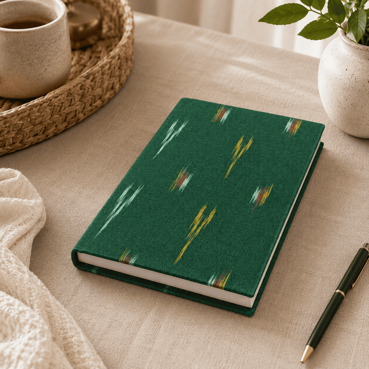 Green Ikat Handloom Journal - Image 4