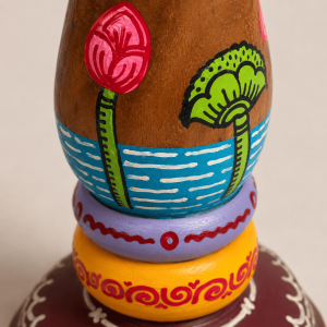 Vibrant Folk Art Candle Holder - Image 4