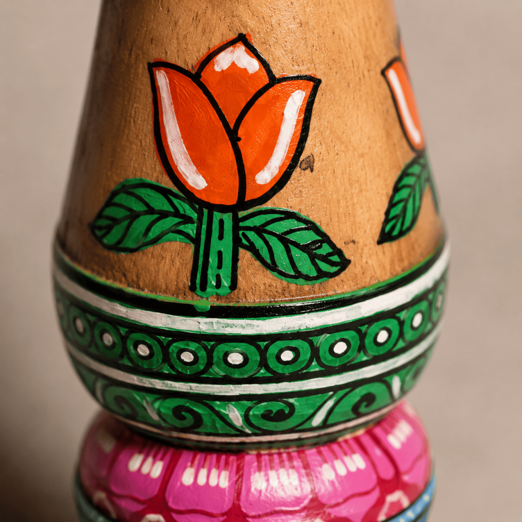Folk Art Handpainted Candle Holder