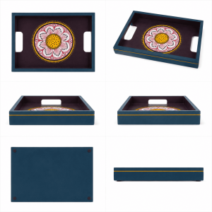 Vibrant Floral Hand-Painted Tray - Image 3