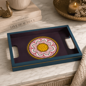 Vibrant Floral Hand-Painted Tray - Image 4