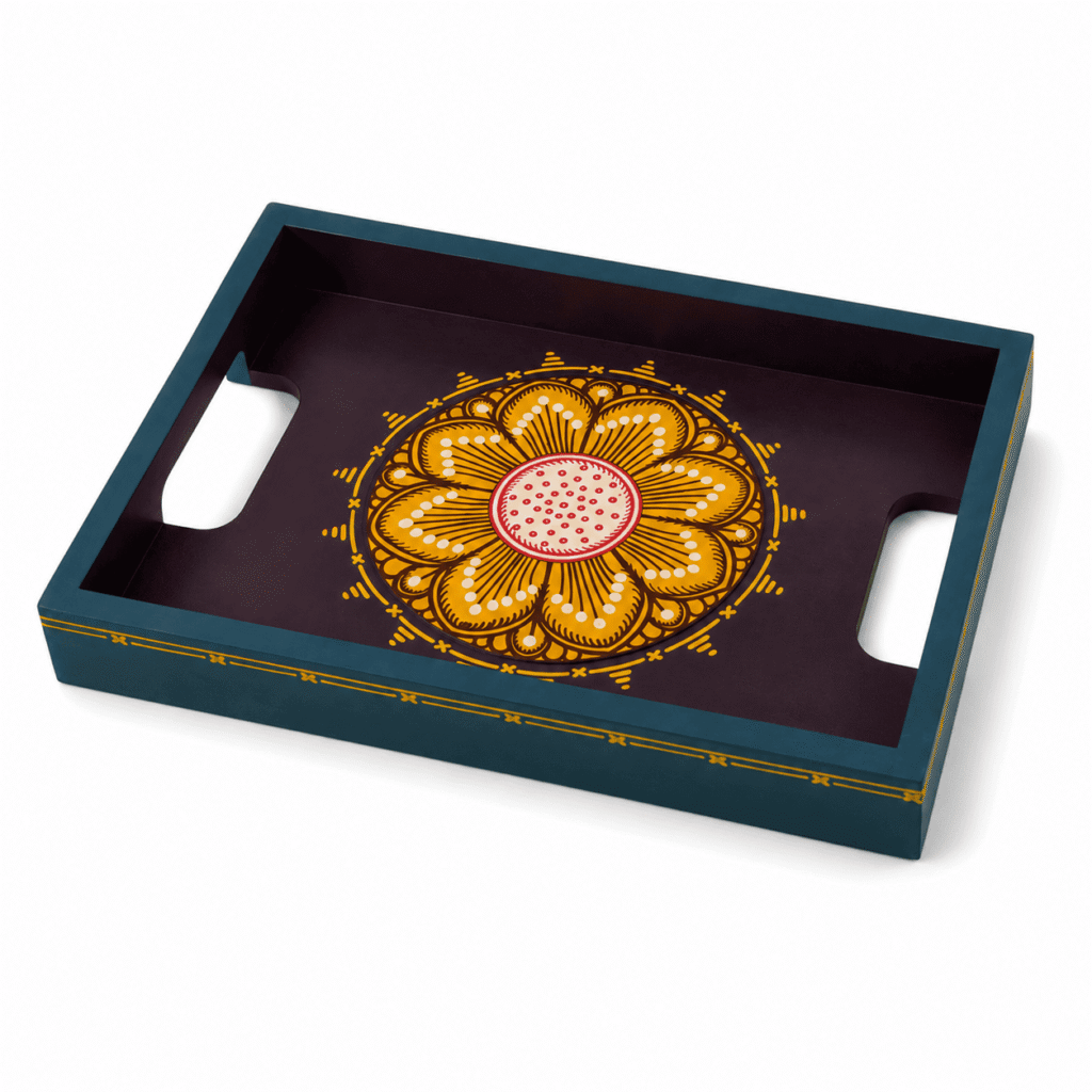 Vibrant Floral HandPainted Tray