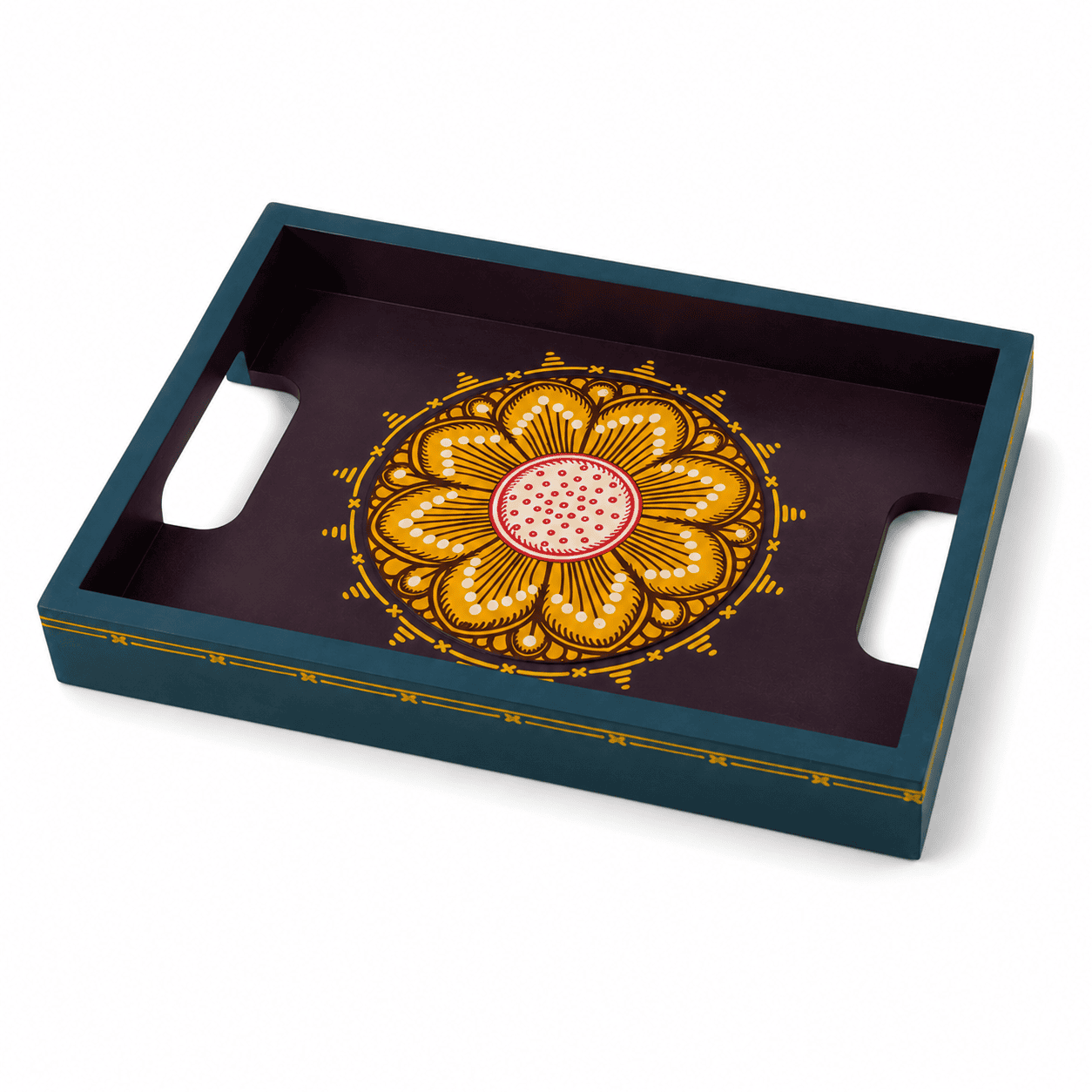 Vibrant Floral HandPainted Tray - Image 1