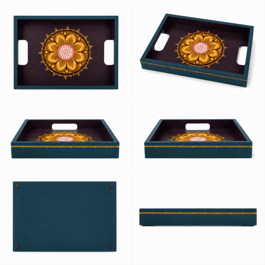 Vibrant Floral HandPainted Tray
