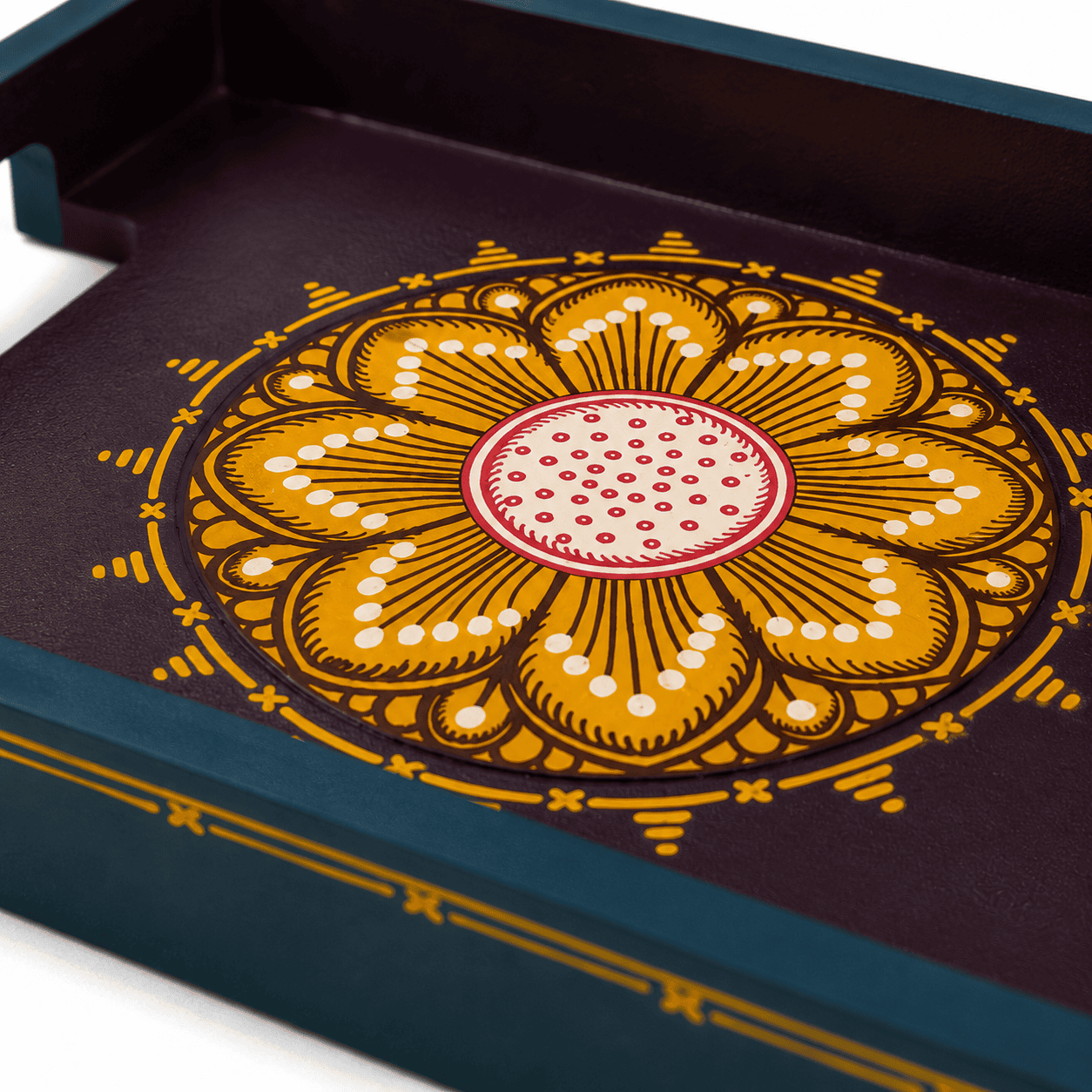 Vibrant Floral HandPainted Tray - Image 3