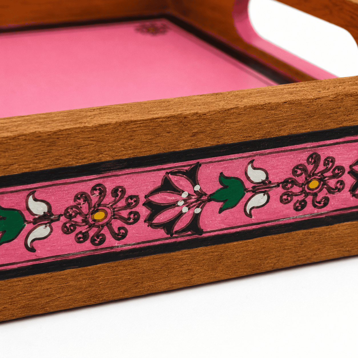 Pink Tranquil Wooden Serving Tray - Image 4