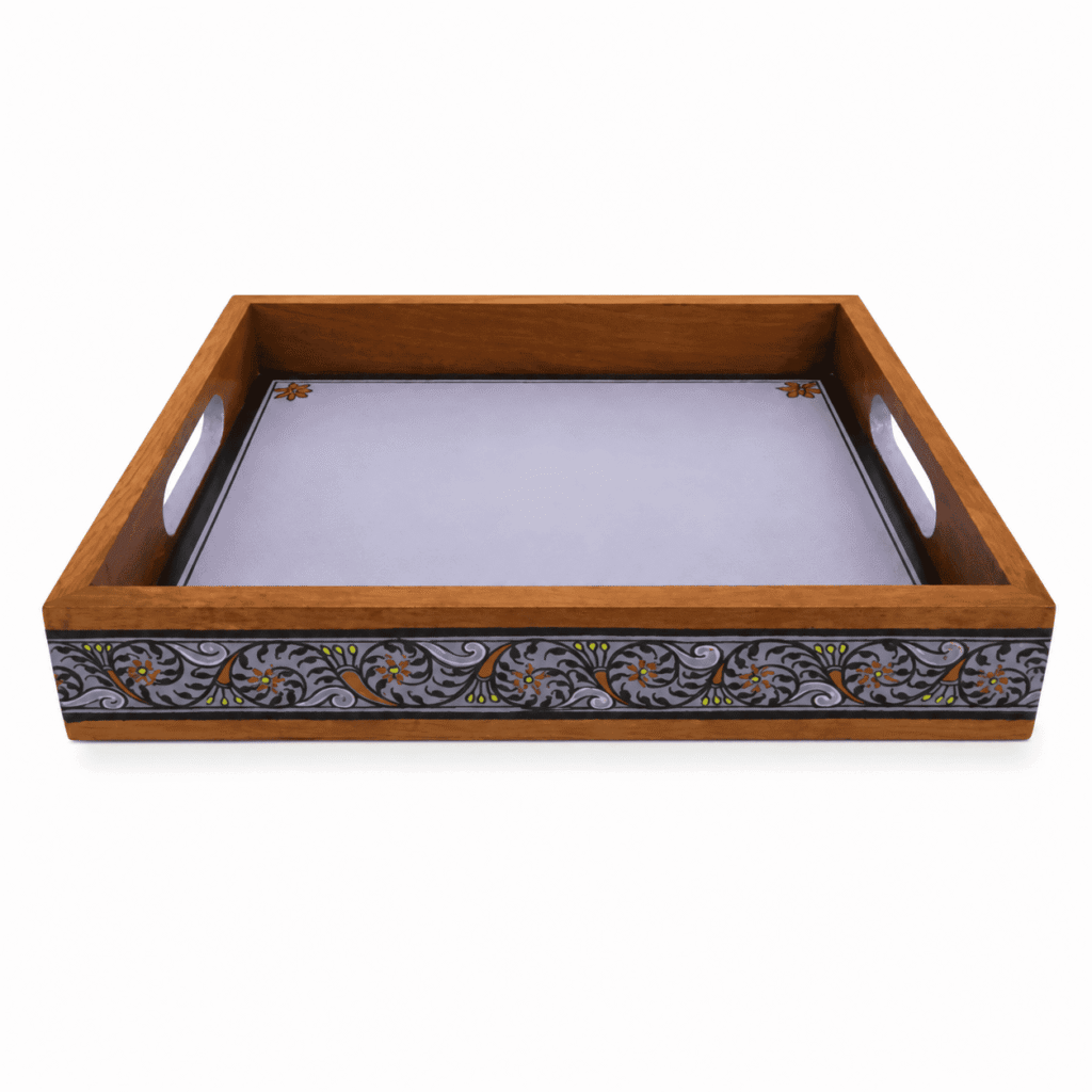 Violet Tranquil Wooden Serving Tray