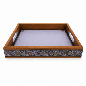 Violet Tranquil Wooden Serving Tray - Image 1