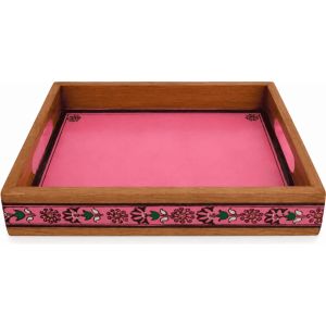 Pink Tranquil Wooden Serving Tray