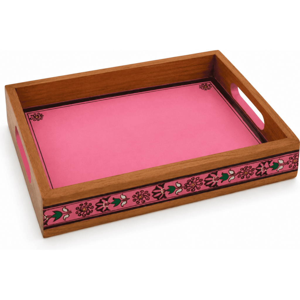 Pink Tranquil Wooden Serving Tray