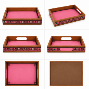 Pink Tranquil Wooden Serving Tray - Image 3