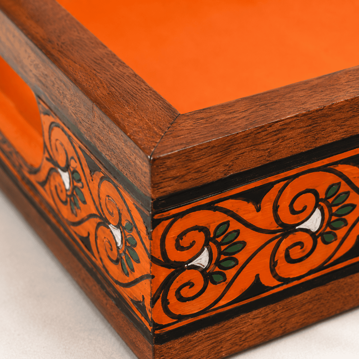 Orange Tranquil Wooden Serving Tray - Image 4