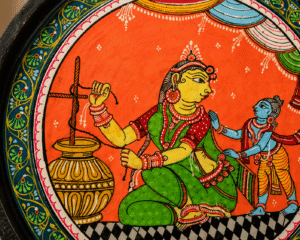 Odisha Pattachitra Folk Art Plate - Image 3
