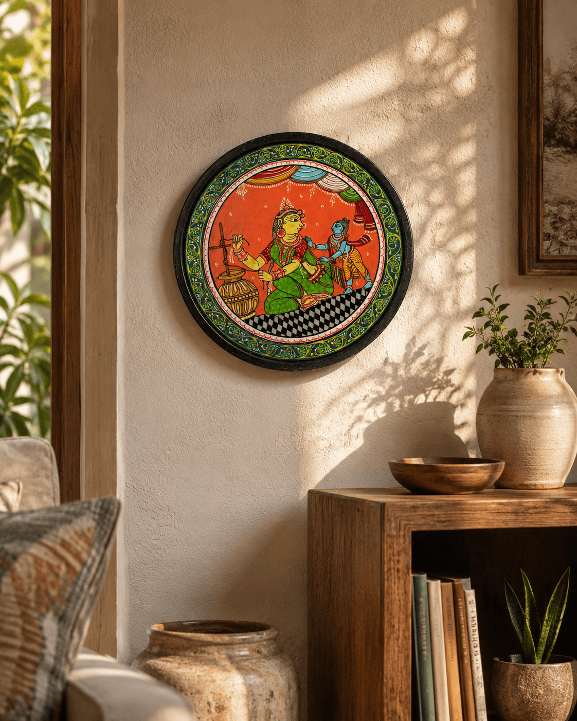 Odisha Pattachitra Folk Art Plate - Image 2