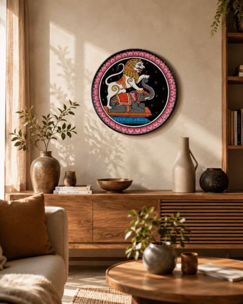 Tribal Pattachitra Folk Art Plate - Image 3