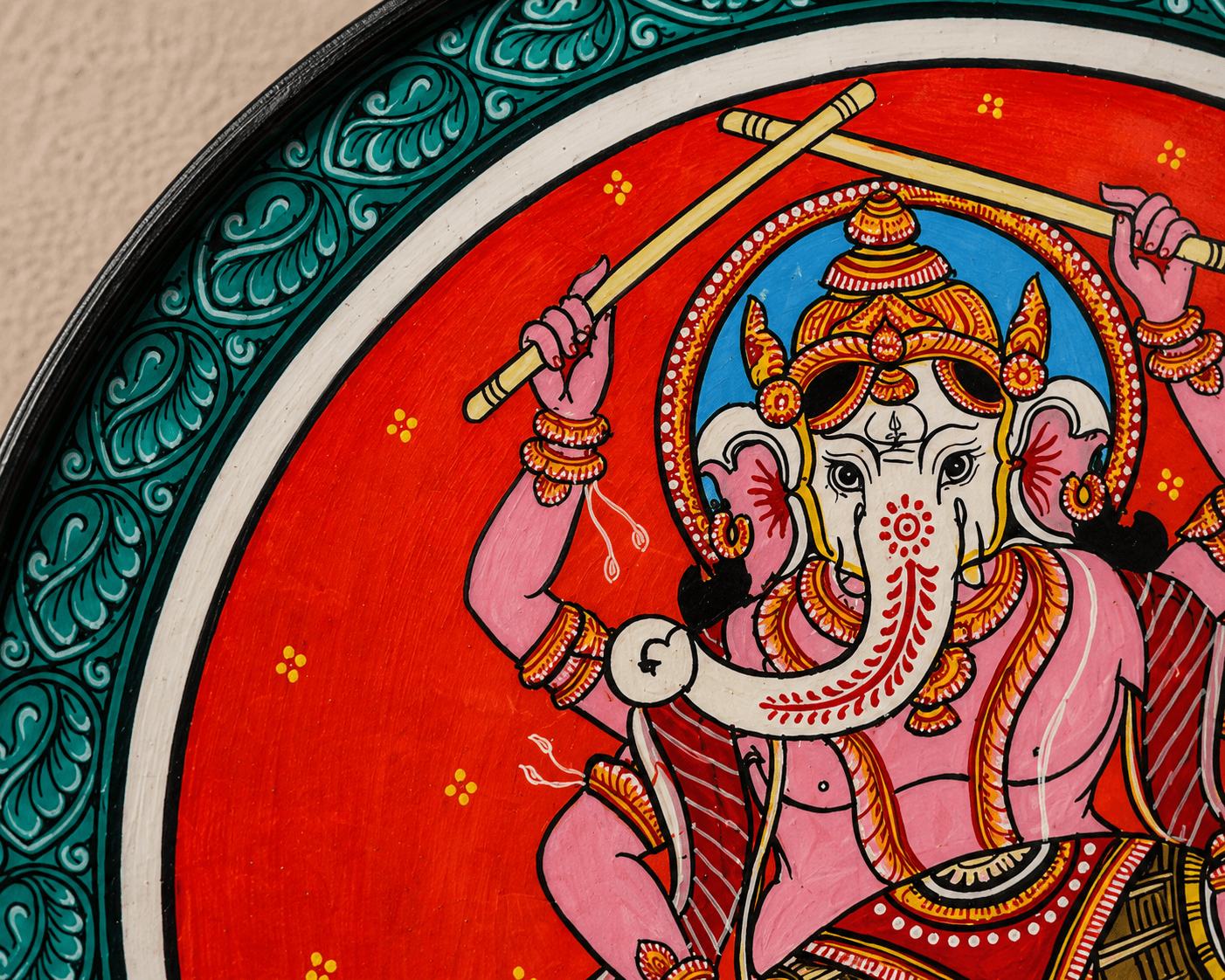 Ganesha Pattachitra Art Plate - Image 4