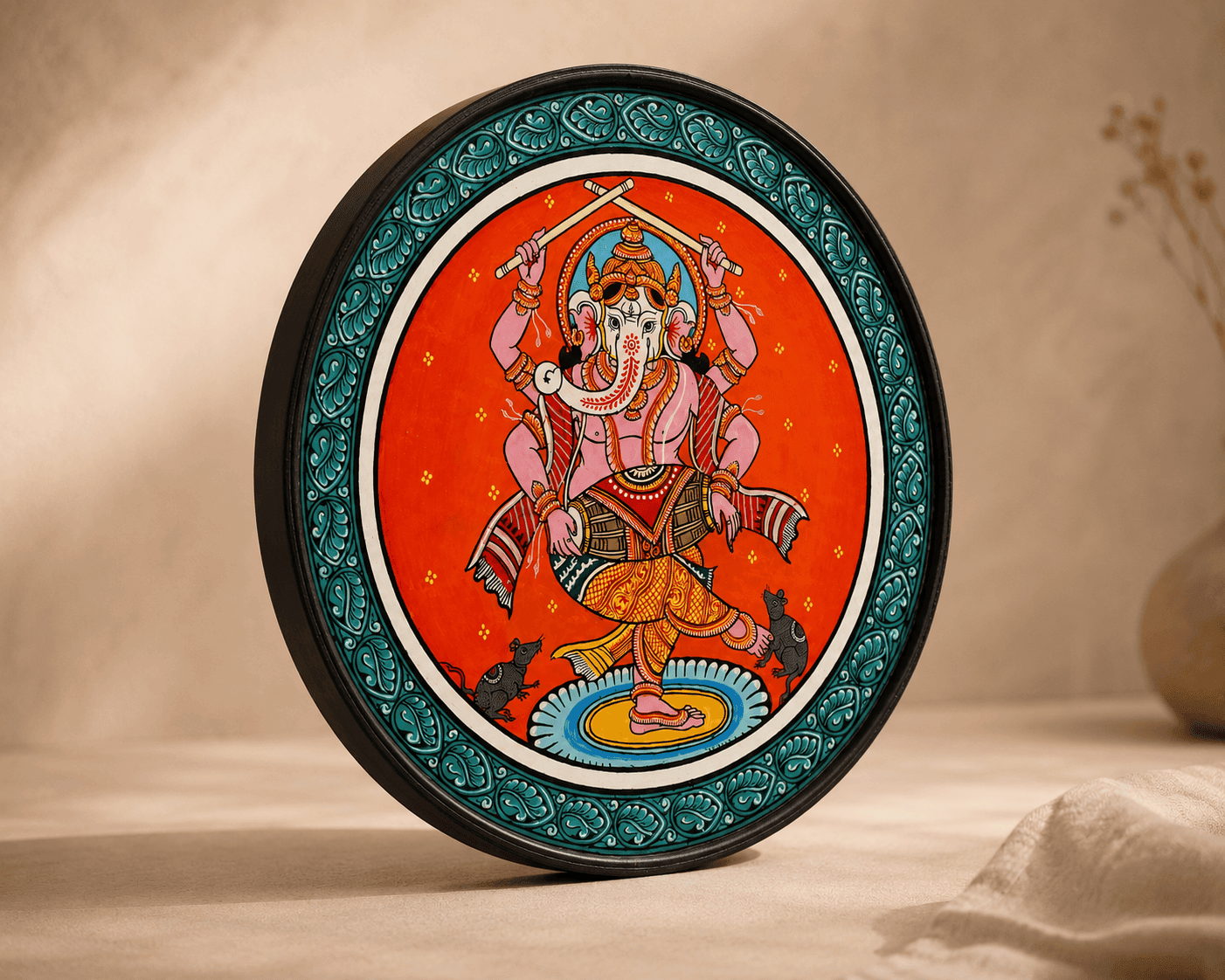 Ganesha Pattachitra Art Plate - Image 3