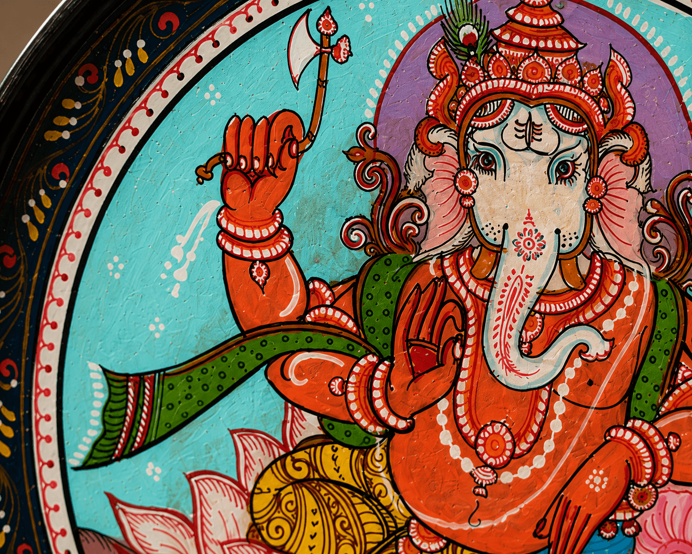 Ganesha Pattachitra Wall Plate - Image 3
