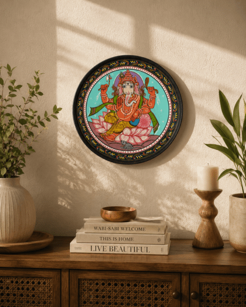 Ganesha Pattachitra Wall Plate - Image 2