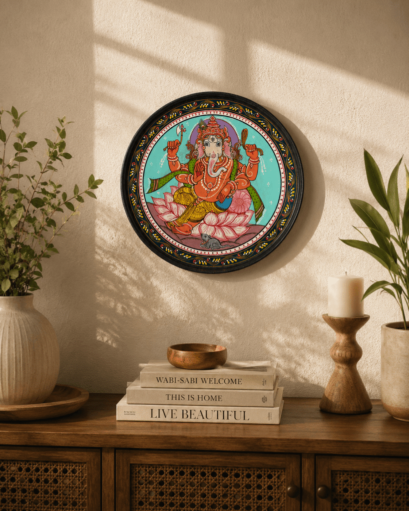 Ganesha Pattachitra Wall Plate