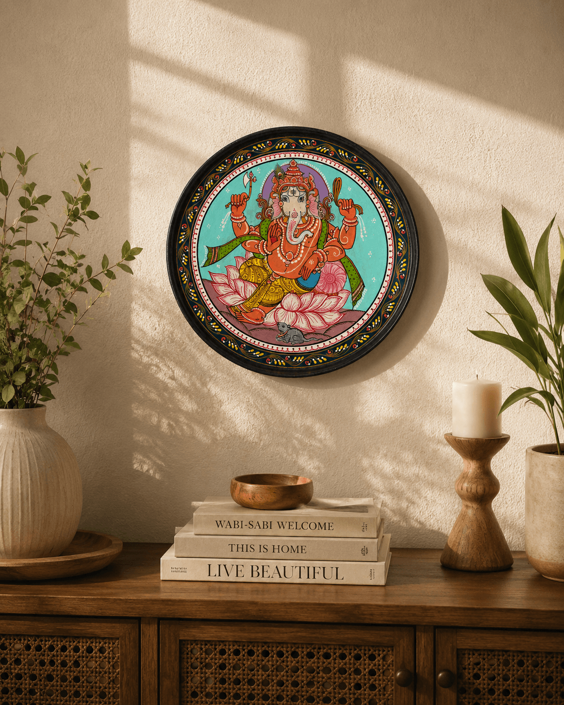 Ganesha Pattachitra Wall Plate - Image 2