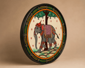 Odisha Elephant Pattachitra Art Plate - Image 2