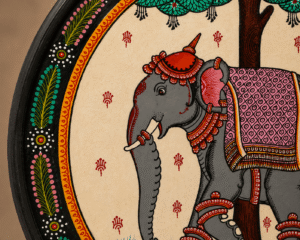 Odisha Elephant Pattachitra Art Plate - Image 3