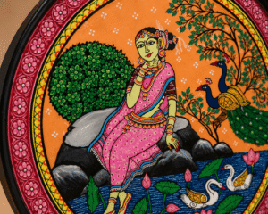 Odisha Pattachitra Peacock Art Plate - Image 2
