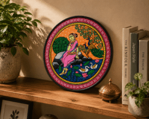 Odisha Pattachitra Peacock Art Plate - Image 4