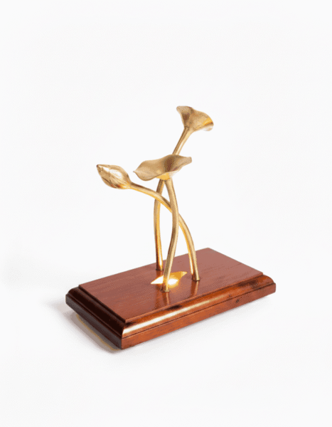 Handcrafted Brass Floral Sculpture - Image 2