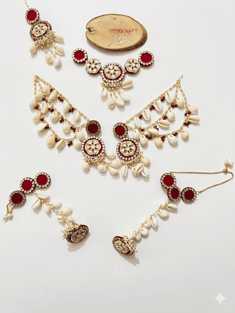 Floral Cowrie Shell Jewelry Set