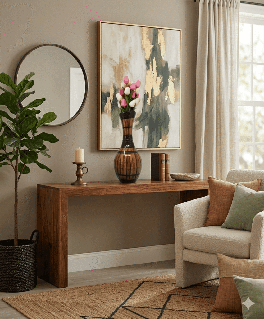 Brown Floral Decorative Vase