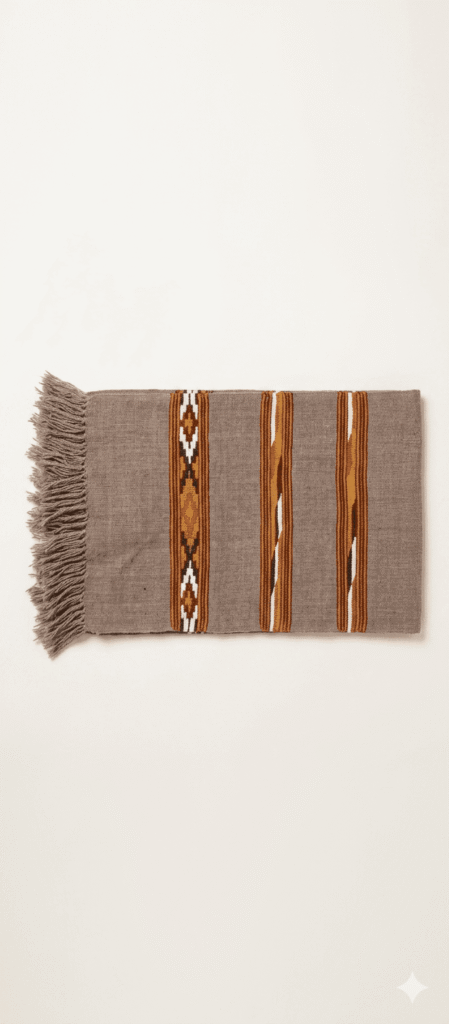 Grey Tribal Woolen Scarf - Image 3